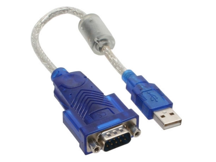 Inline Usb Zu Seriell Adapterkabel Premium, Stecker A An 9Pol Sub D Stecker, Usb, Sub-D, 0,2 M, Blau, Grau, Transparent