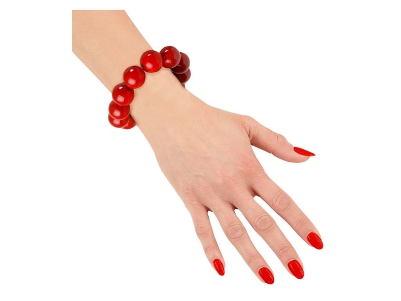 Rotes Perlenarmband