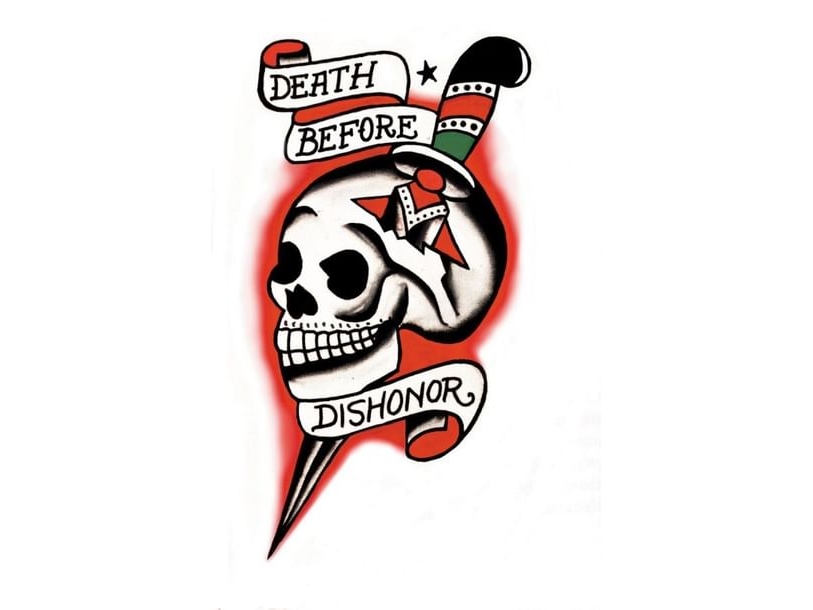 Totenkopf Mit Messer Tattoo