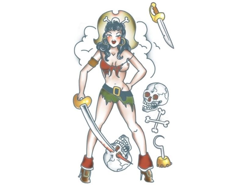 Pirat Pin Up Tatovering
