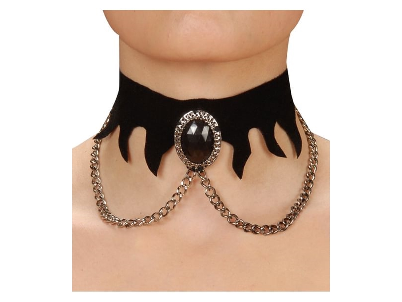 Sort Kravehalskæde med Kæder