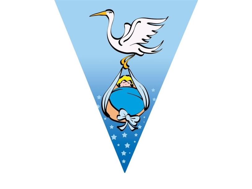 Girlande Mit Storch, Junge