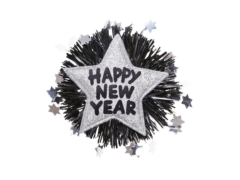 Sølv Happy New Year Broche