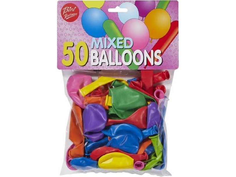 Ballonger ass. 50 st./förpackning runda och långa - (50 st.) | Skola & Hobby - Festdekorera - Ballonger | GameStuff
