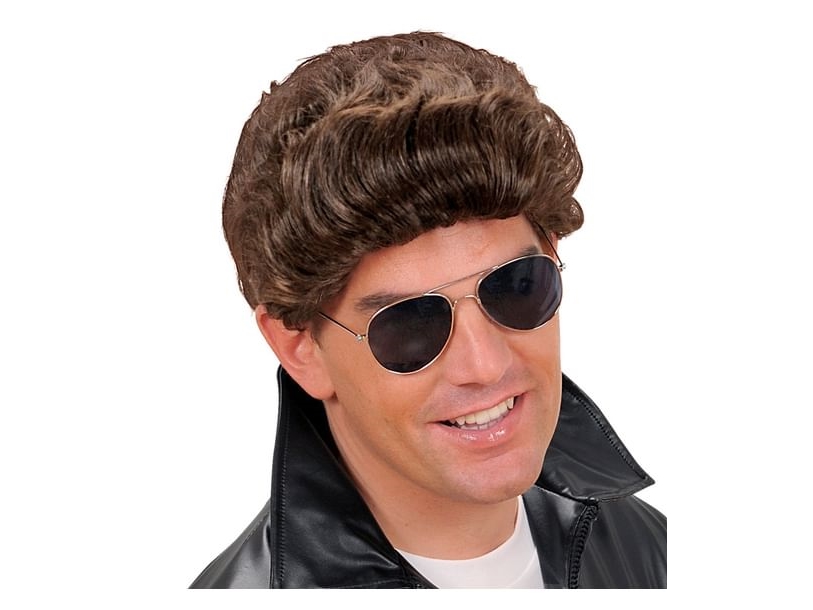 Braune Greaser-Perücke