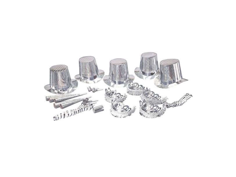 Silbernes Silvester-Set Für 10 Personen