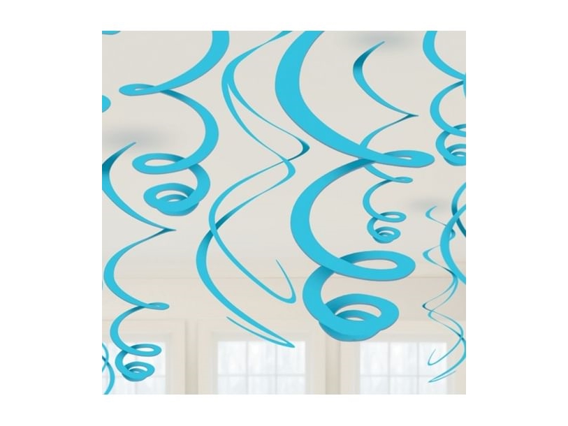 Hellblaue Spiralen