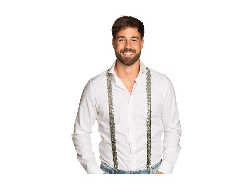 Silberne Pailletten-Suspenders
