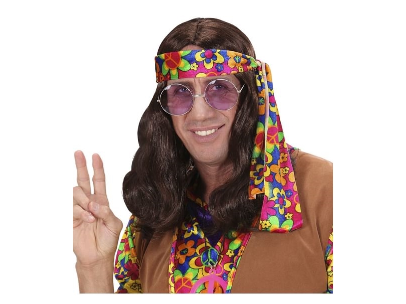 Braune Hippie Dude Perücke