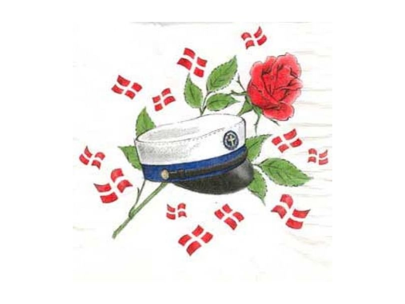 Studenten-Servietten, Blaue Rose