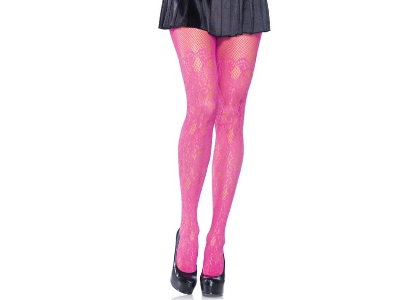 Rosa Strumpfhose Xl Mit Blumen