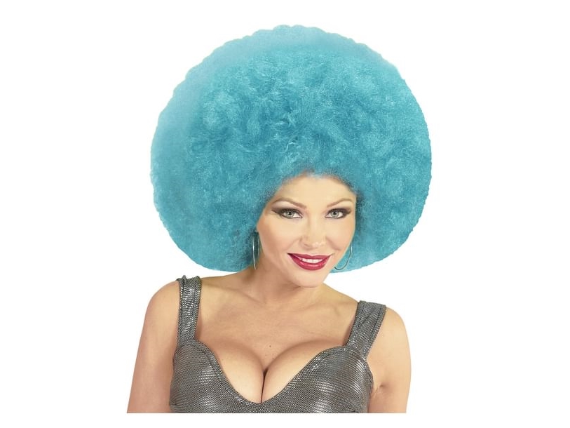 Blaue Afro-Perücke, Groß