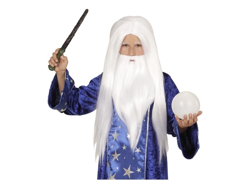 Troldmand paryk og skæg, barn