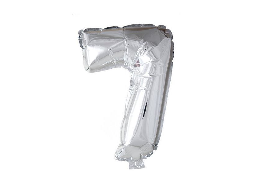 Foliennummer Ballon 7 Silber, 102 Cm