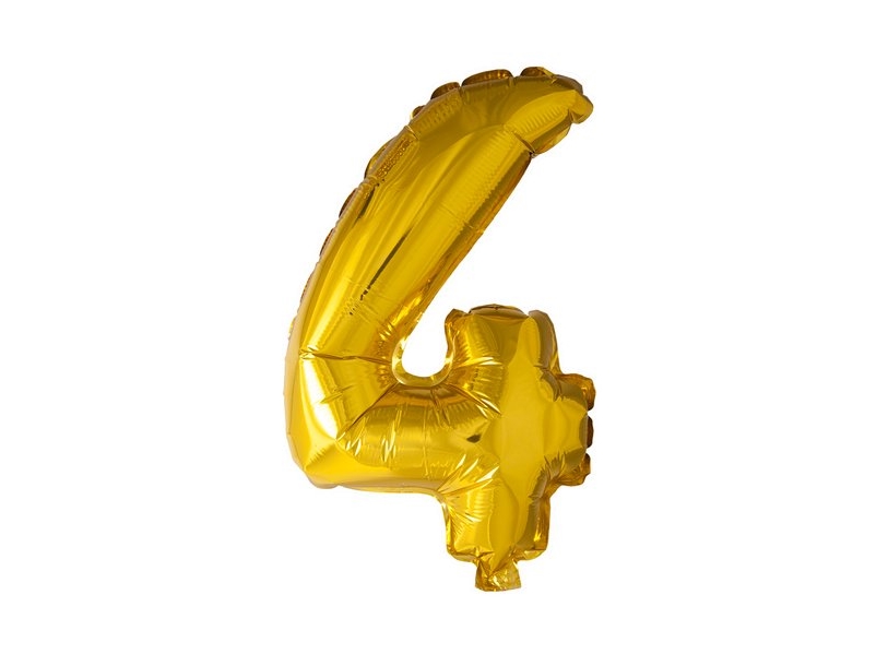 Foliennummer Ballon 4 Gold, 102 Cm