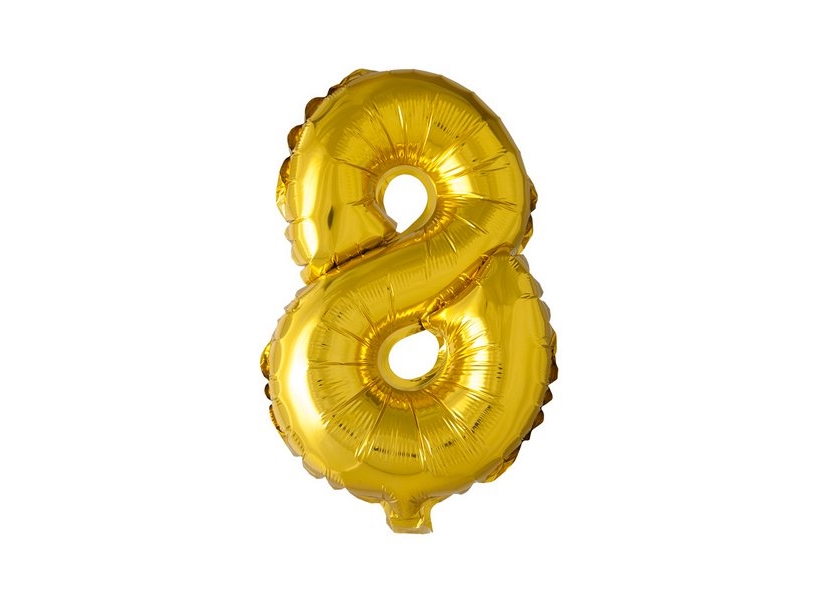 Foliennummer Ballon 8 Gold, 102 Cm