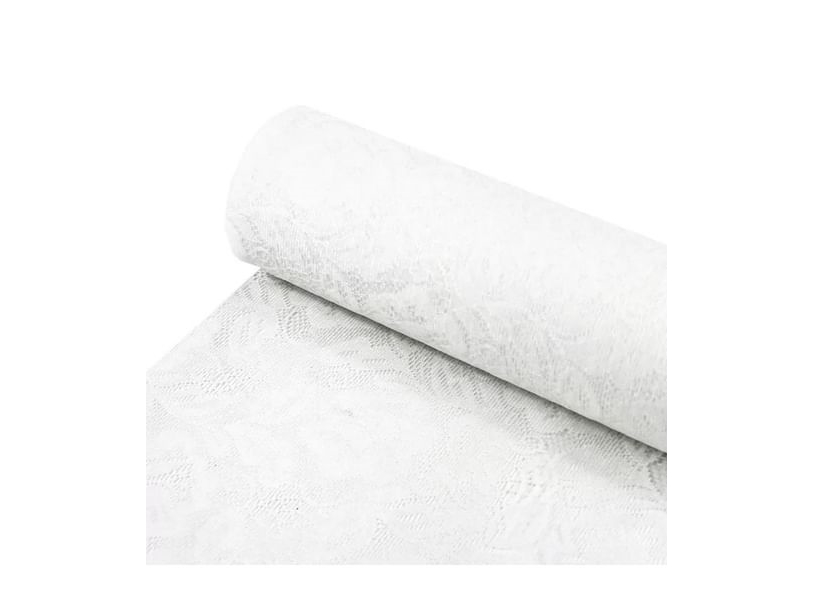 Hvid Sizolace Bordløber, 0,3X5 M.