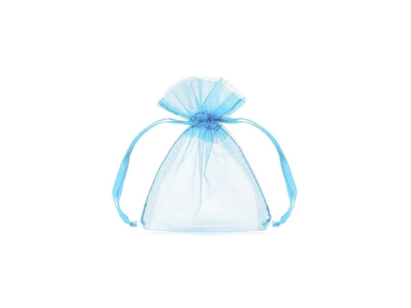 Lyseblå Organza Poser, 10 Stk