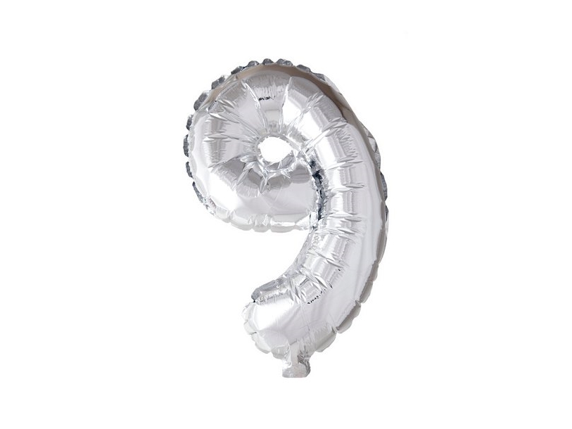 Silberne Zahlenballons, 41 Cm