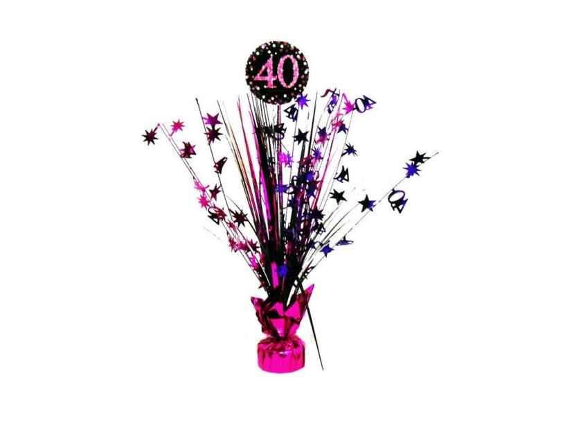 Bordsdekoration 40 år Pink Sparkling | N - A | GameStuff