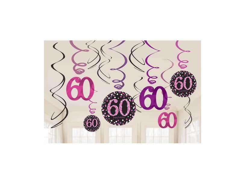 Deckenspiralen 60 Jahre Pink Sparkling