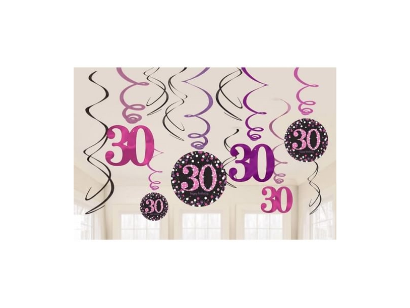 Deckenspiralen 30 Jahre Pink Sparkling