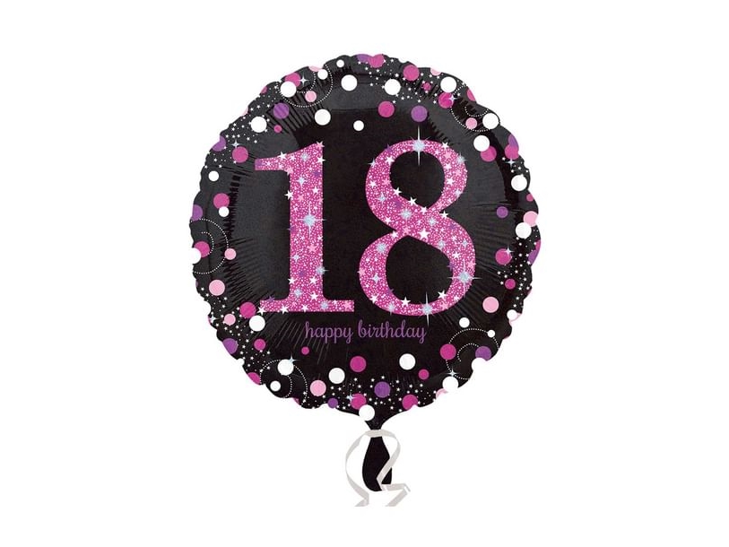 Folienballon 18 Jahre Pink Sparkling
