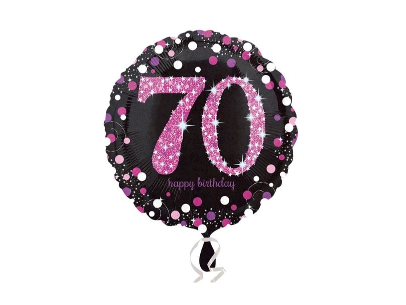 Folienballon 70 Jahre Pink Sparkling