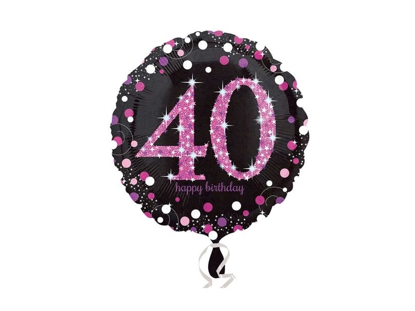 Folienballon 40 Jahre Pink Sparkling