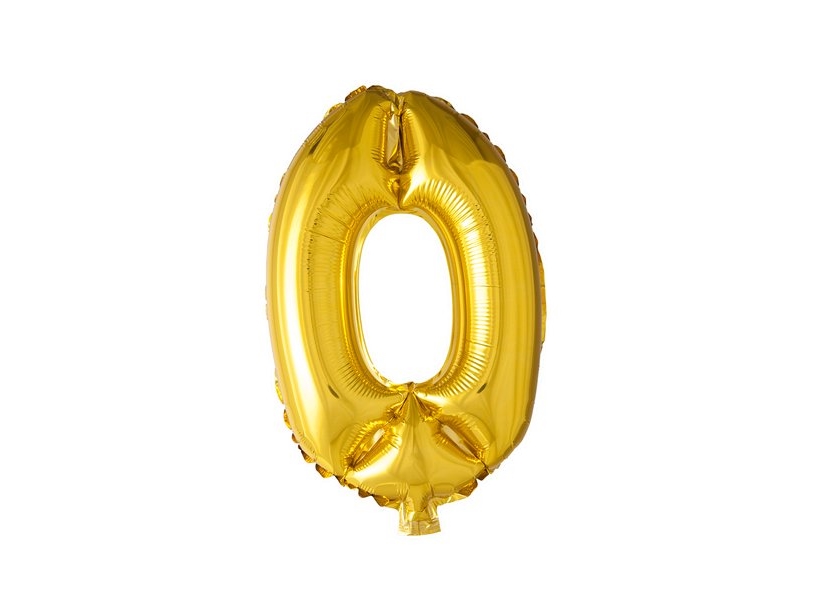 Foliennummer Ballon 0 Gold, 41 Cm