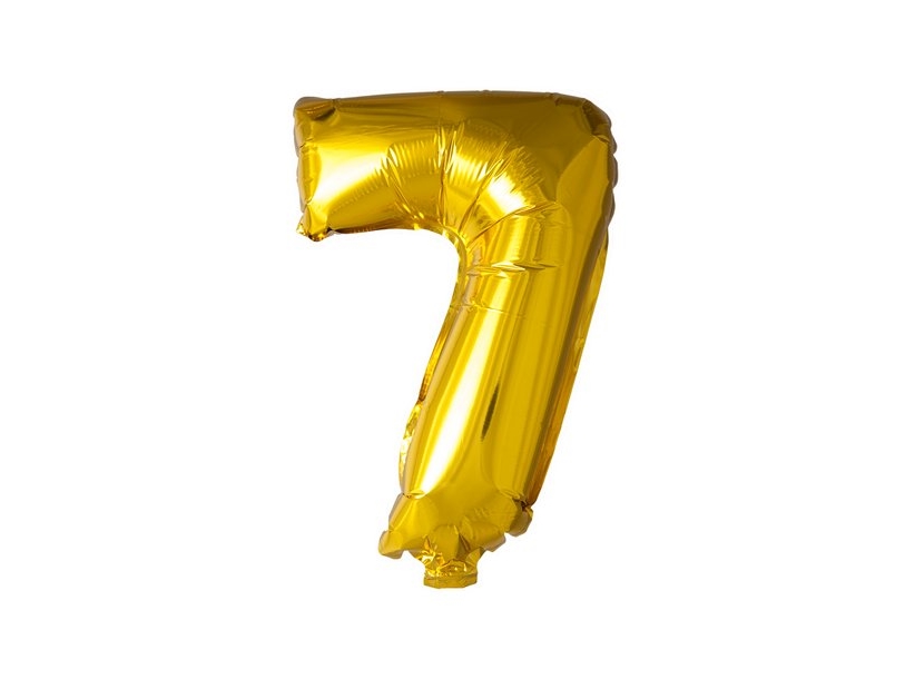 Foliennummer Ballon 7 Gold, 41 Cm