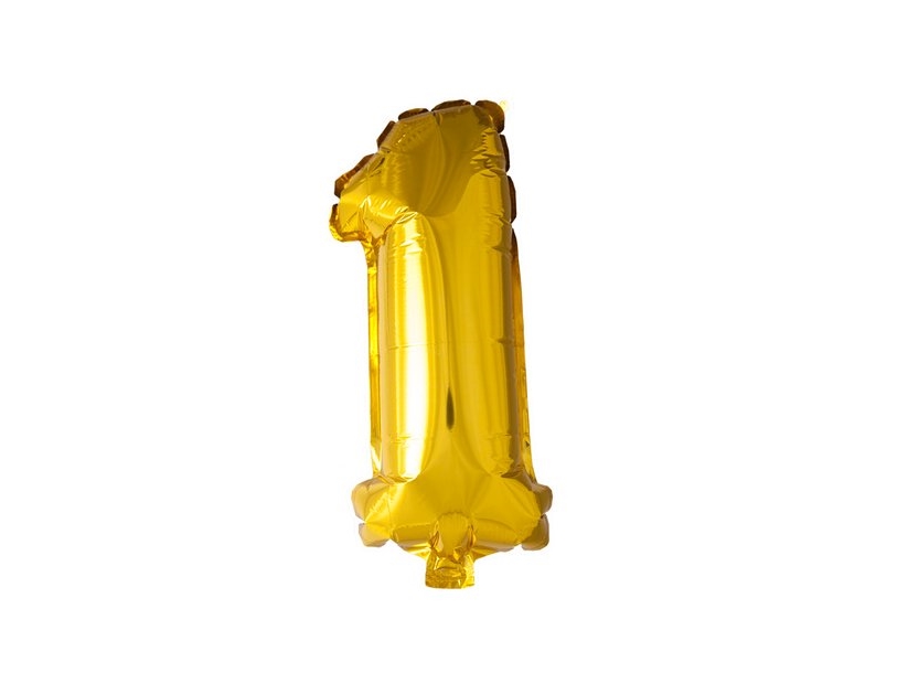 Foliennummer Ballon 1 Gold, 41 Cm