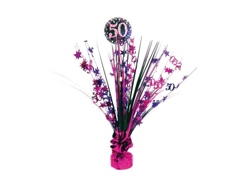 Tischdekoration 50 Jahre Pink Sparkling
