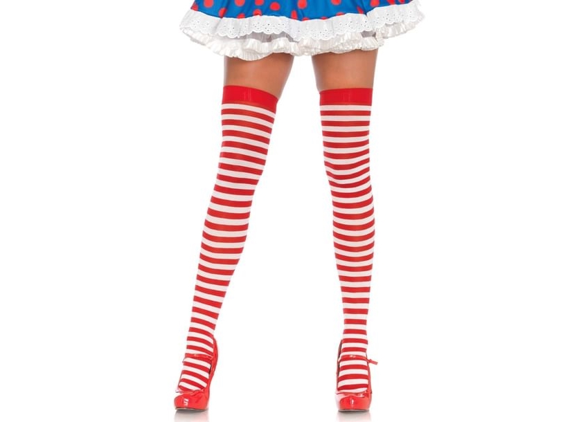 Rød Og Hvid Stribede Stockings