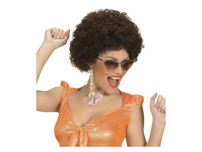 Braune Afro-Perücke