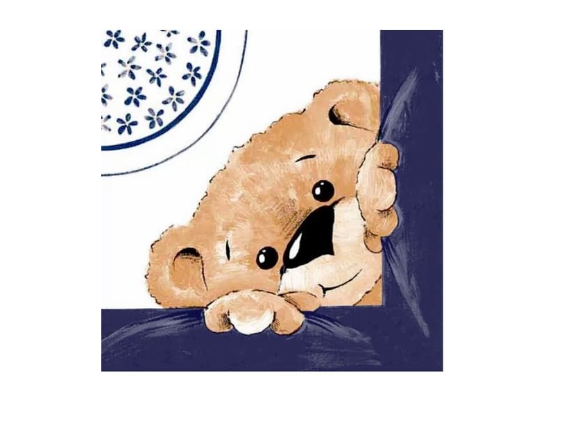 Blaue Teddy-Servietten
