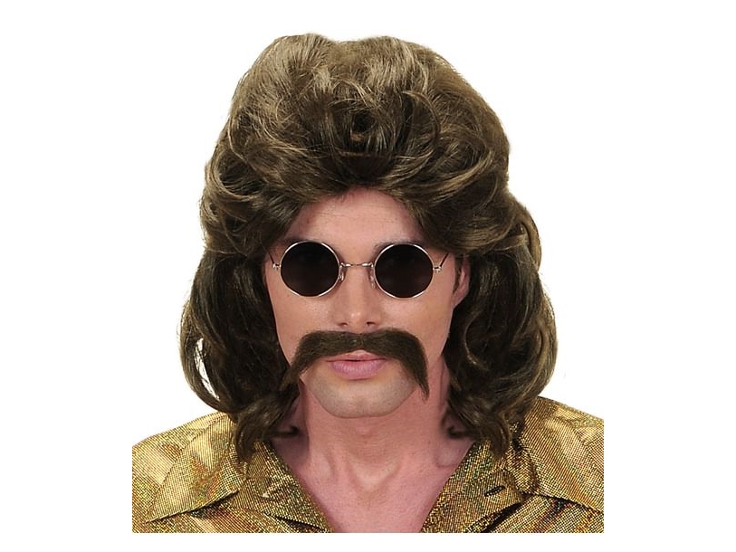 70er mand paryk, brun