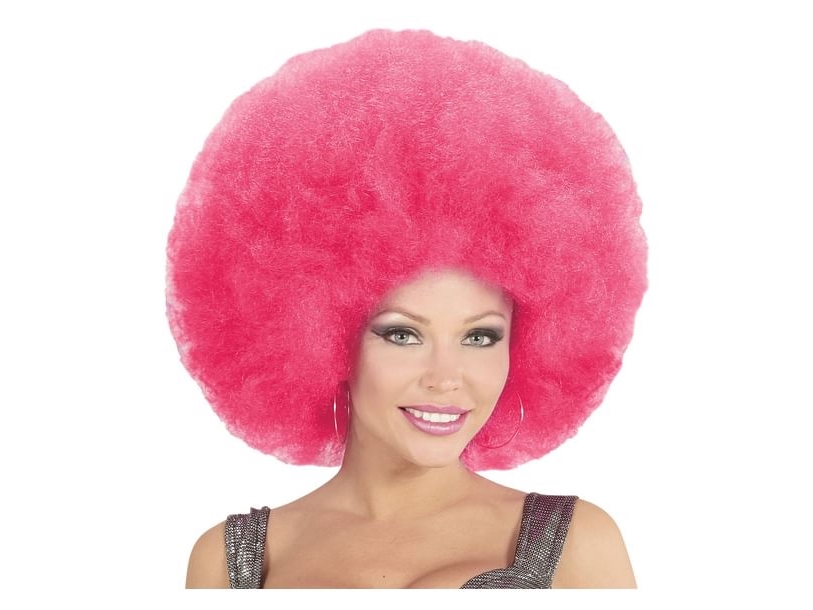Rosa Afro-Perücke, Groß