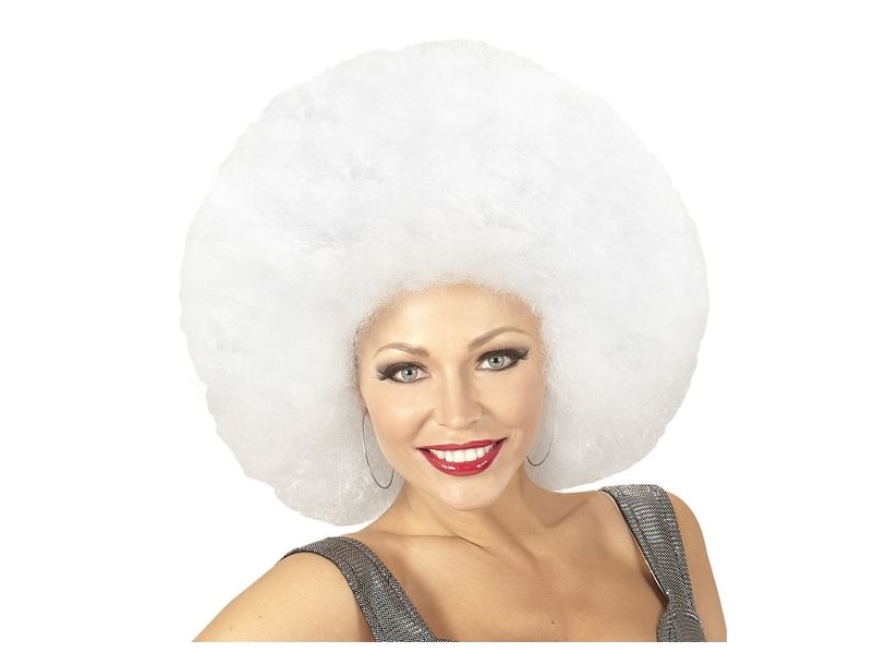 Weiße Afro-Perücke, Groß