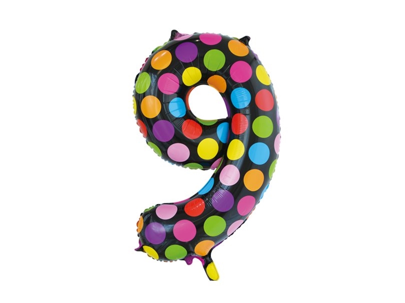 Folie Tal Ballon 9 Dots, 86 Cm