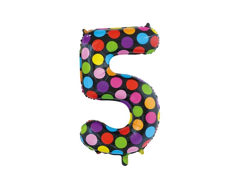 Folie Tal Ballon 5 Dots, 86 Cm