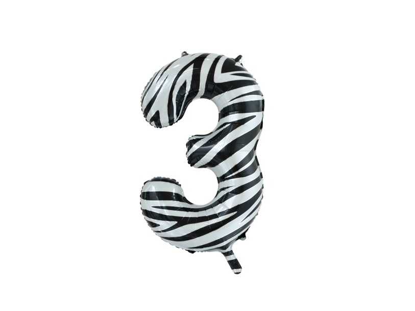 Folie Tal Ballon 3 Zebra, 86 Cm