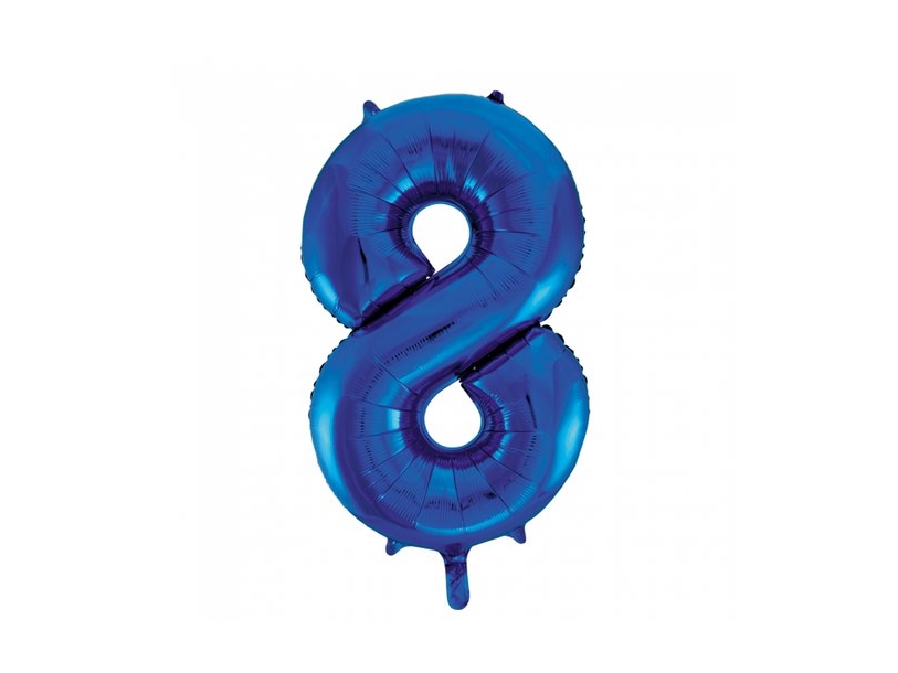 Foliennummer Ballon 8 Blau, 86 Cm