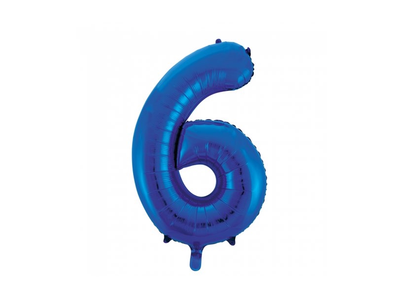 Folie Nummer Ballon 6 Blau, 86 Cm