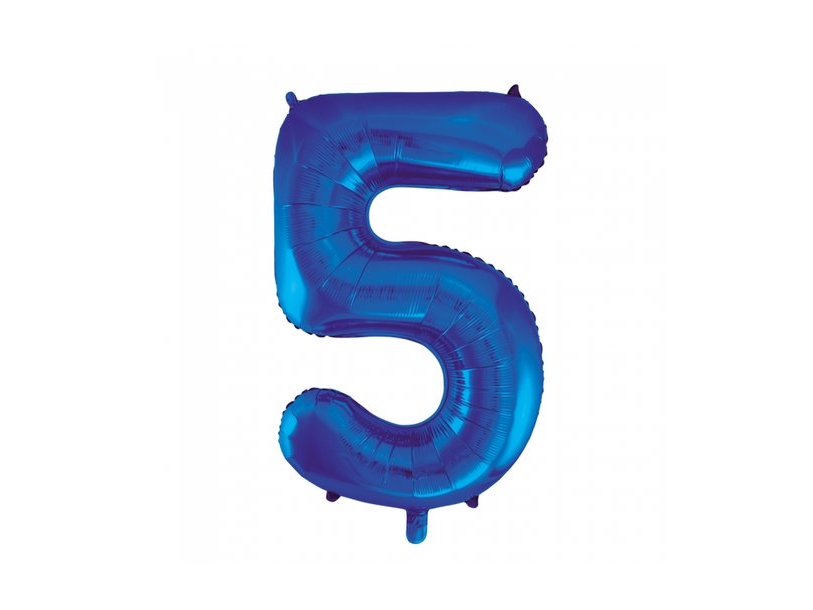 Folie Nummer Ballon 5 Blau, 86 Cm