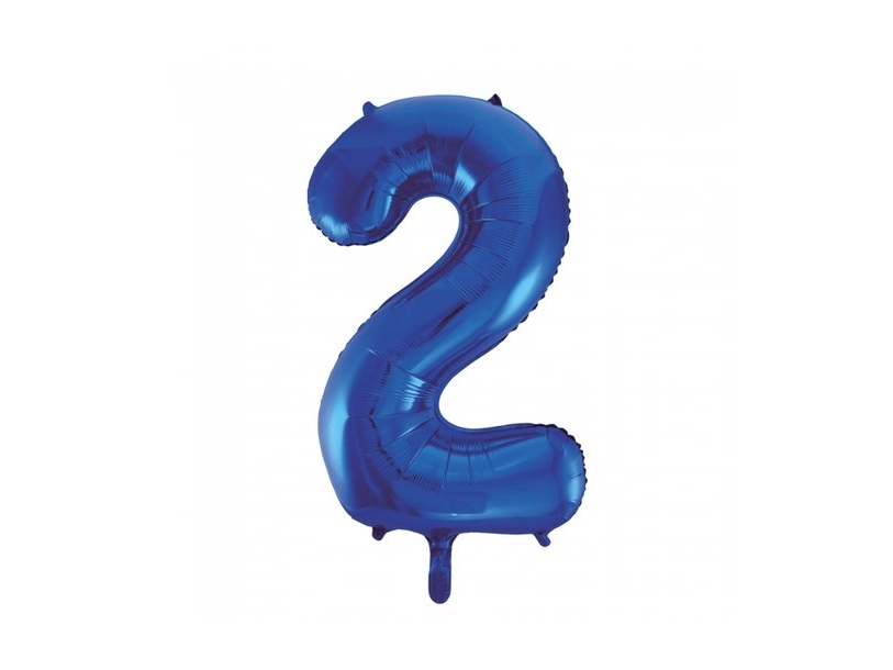 Foliennummer Ballon 2 Blau, 86 Cm