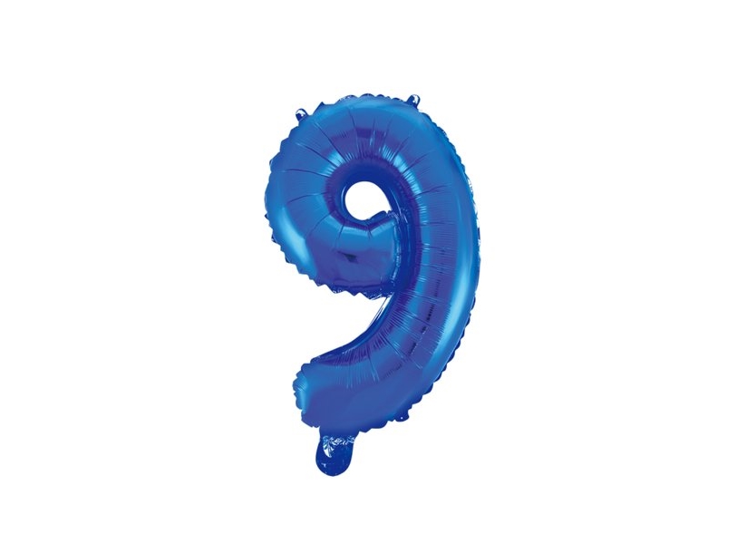Foliennummer Ballon 9 Blau, 41 Cm