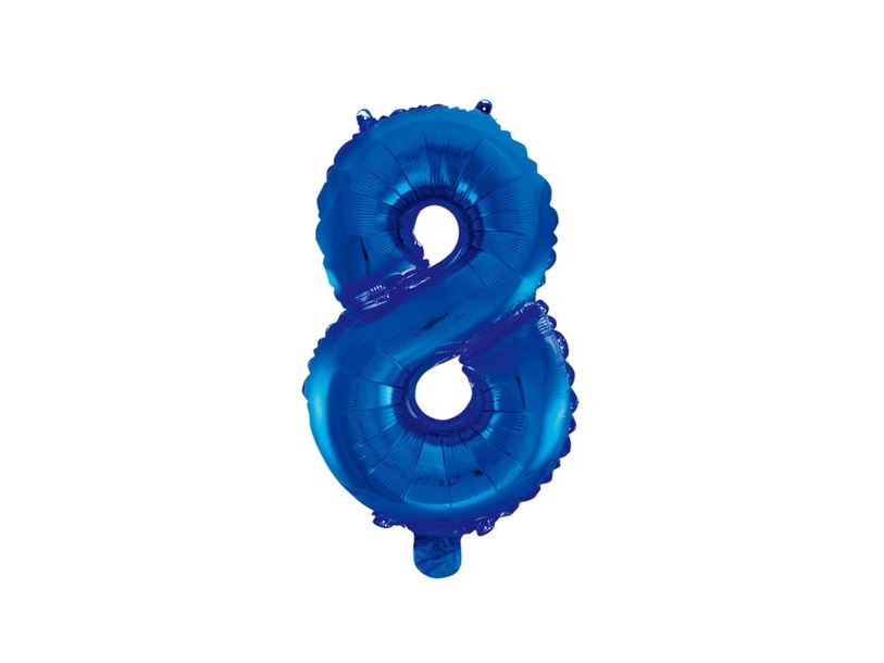 Folie Nummer Ballon 8 Blau, 41 Cm