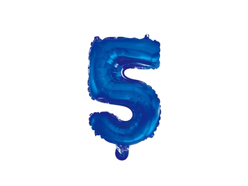 Folie Nummer Ballon 5 Blau, 41 Cm