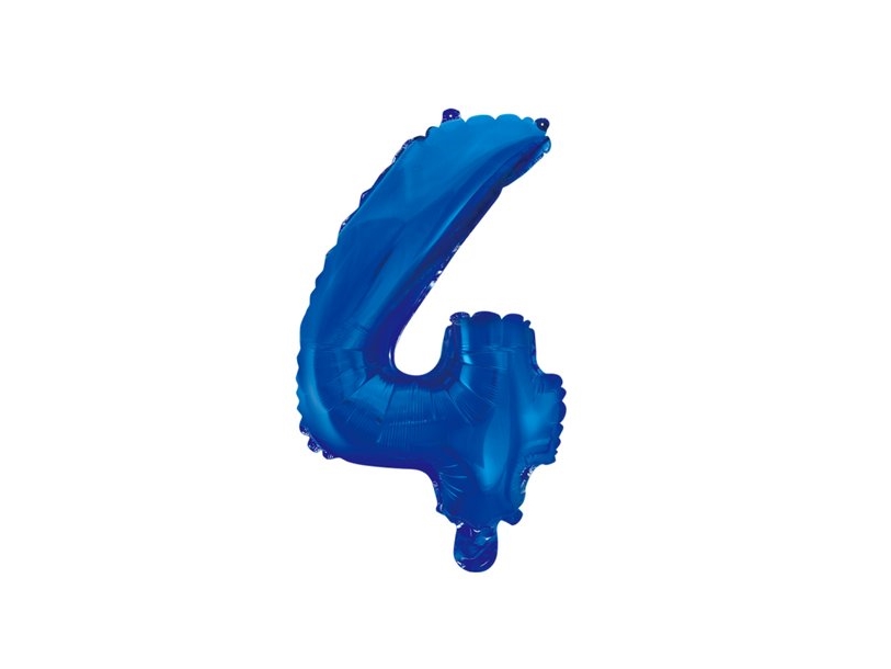Foliennummer Ballon 4 Blau, 41 Cm